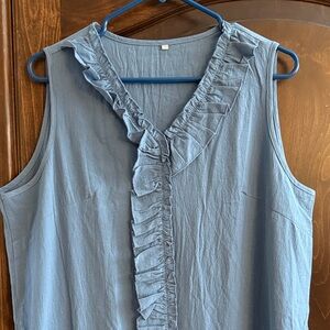 NWOT Blue Ruffled Maxi Dress 2XL